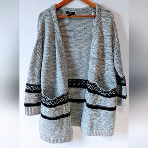 Urban Heritage Black & Grey Knit Open Cardigan